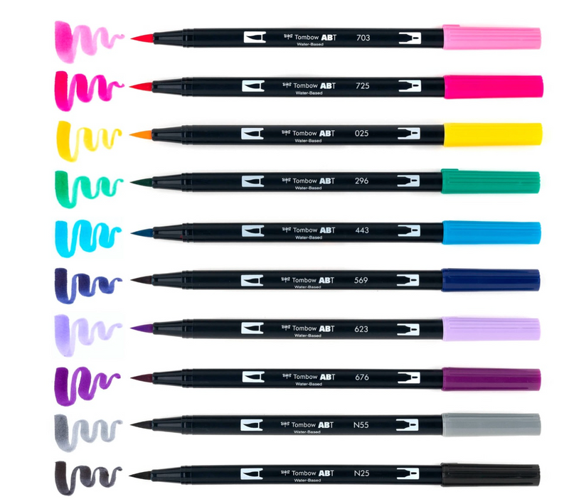 Dual Brush Marker  - Galaxy 10 Pack - Tombow