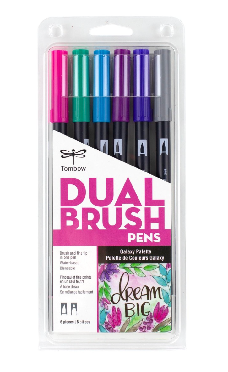 Dual Brush Marker - Galaxy - 6 Pack - Tombow