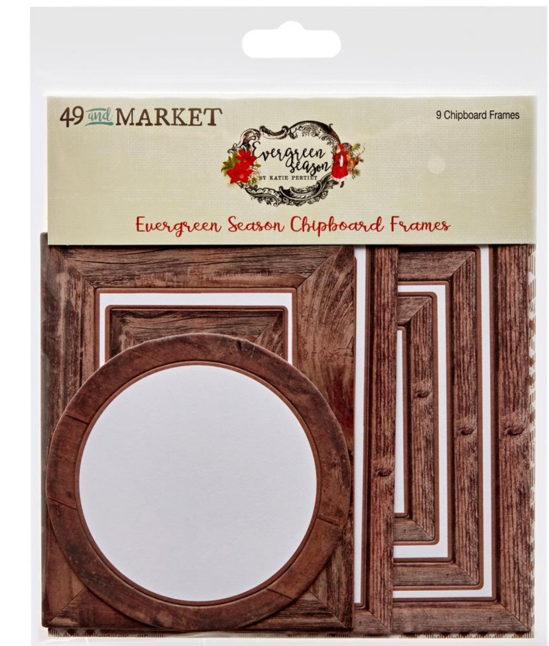 Evergreen Season  - Chipboard Frames - 49 and Market