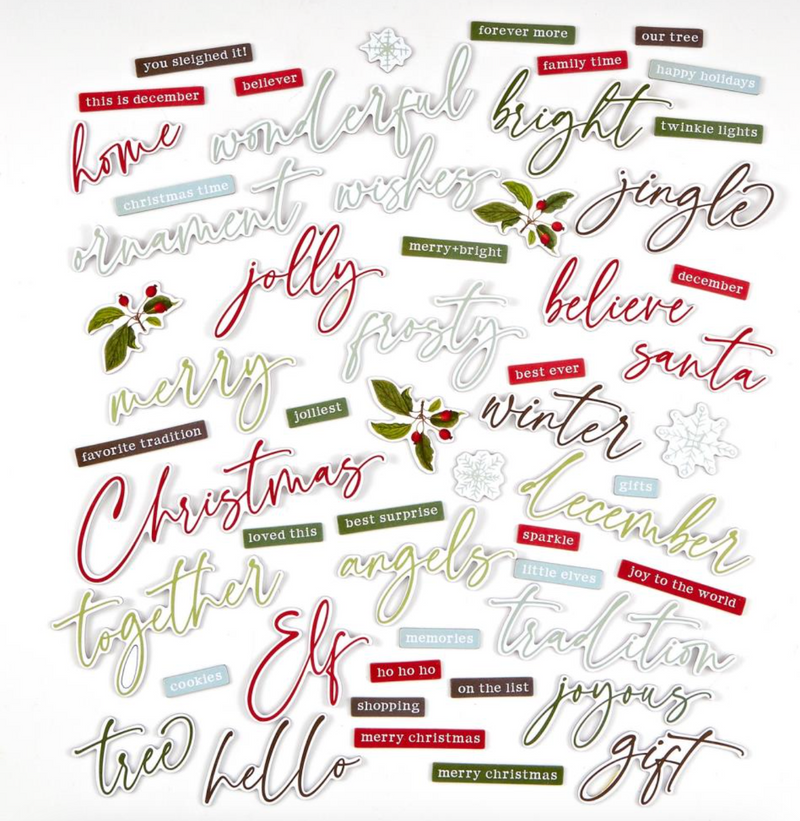 Evergreen Season - Chipboard Words - 49 and Market