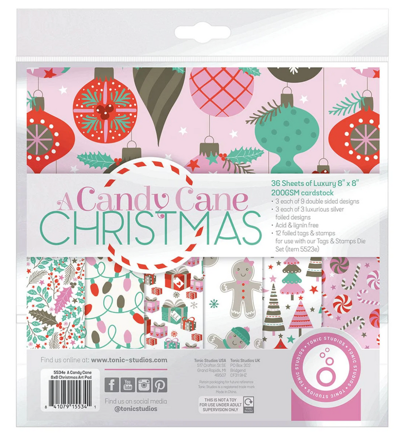 A Candy Cane Christmas - Paper Pad 8x8 - Tonic Studios