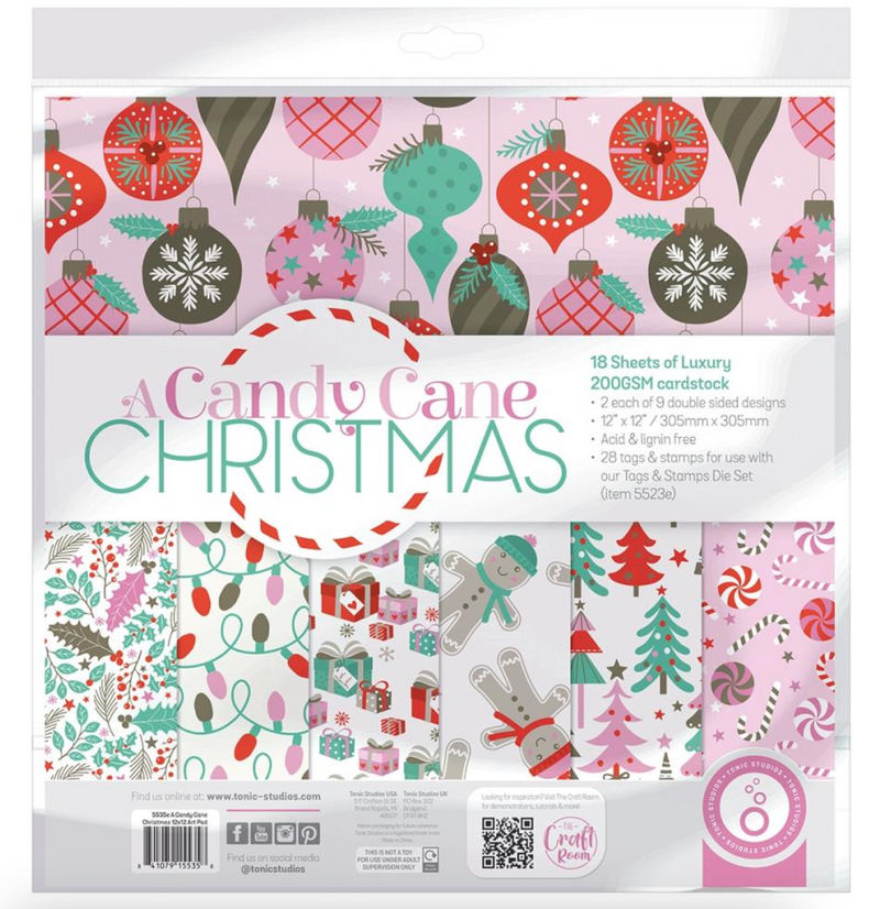 A Candy Cane Christmas - Paper Pad 12x12" - Tonic Studio