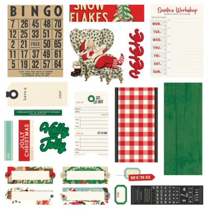 Simple Vintage Holly Jolly  - Kit de Tarjetas - Simple Stories