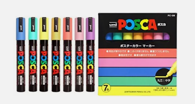 Posca Colores Pastel - Pack 7 Unidades - PC-5M