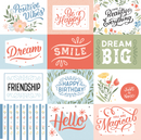 Salutations 1 - 4x3 Journaling Cards - Papel Scrap 12x12  - Echo Park