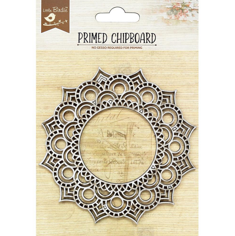 Chipboard con imprimación, corte láser - Mandala - Little Birdie