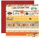 A Perfect Autumn - Border Strips - Papel Scrap 12x12 - Echo Park