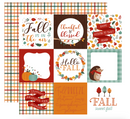A Perfect Autumn - 4x4" Journaling Cards - Papel Scrap 12x12 - Echo Park