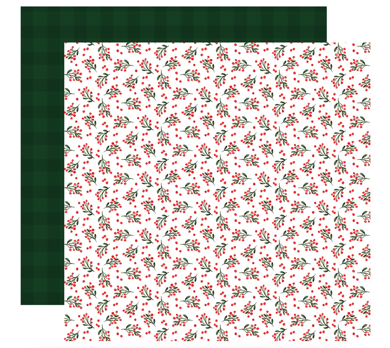 Happy Christmas - Holiday Hollies - Papel Scrap 12x12  - Echo Park