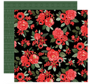 Merry Christmas Flora - Merry Large Floral - Papel Scrap 12x12  - Echo Park