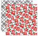 Merry Christmas Flora - Merry Medium Floral - Papel Scrap 12x12  - Echo Park