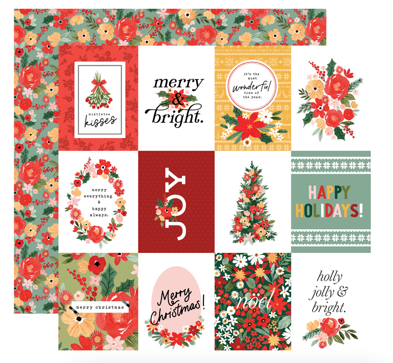 Joyful Christmas Flora - Joyful Journaling Cards - Papel Scrap 12x12  - Echo Park