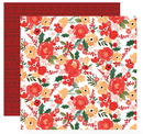 Joyful Christmas Flora - Joyful Large Floral - Papel Scrap 12x12  - Echo Park