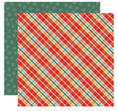 Joyful Christmas Flora - Joyful Plaid - Papel Scrap 12x12  - Echo Park