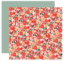 Joyful Christmas Flora - Joyful Small Floral - Papel Scrap 12x12  - Echo Park