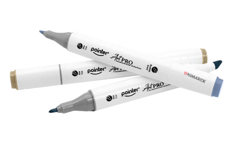 Marcadores al Alcohol (12 Pz) - Art Pro - Tonos Grises - Pointer