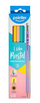 Set de 12 Lápiz Grafito HB2 - Pasteles - Pointer