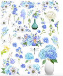 Hoja Transfer A4 – Blue Blossoms - Little Birdie