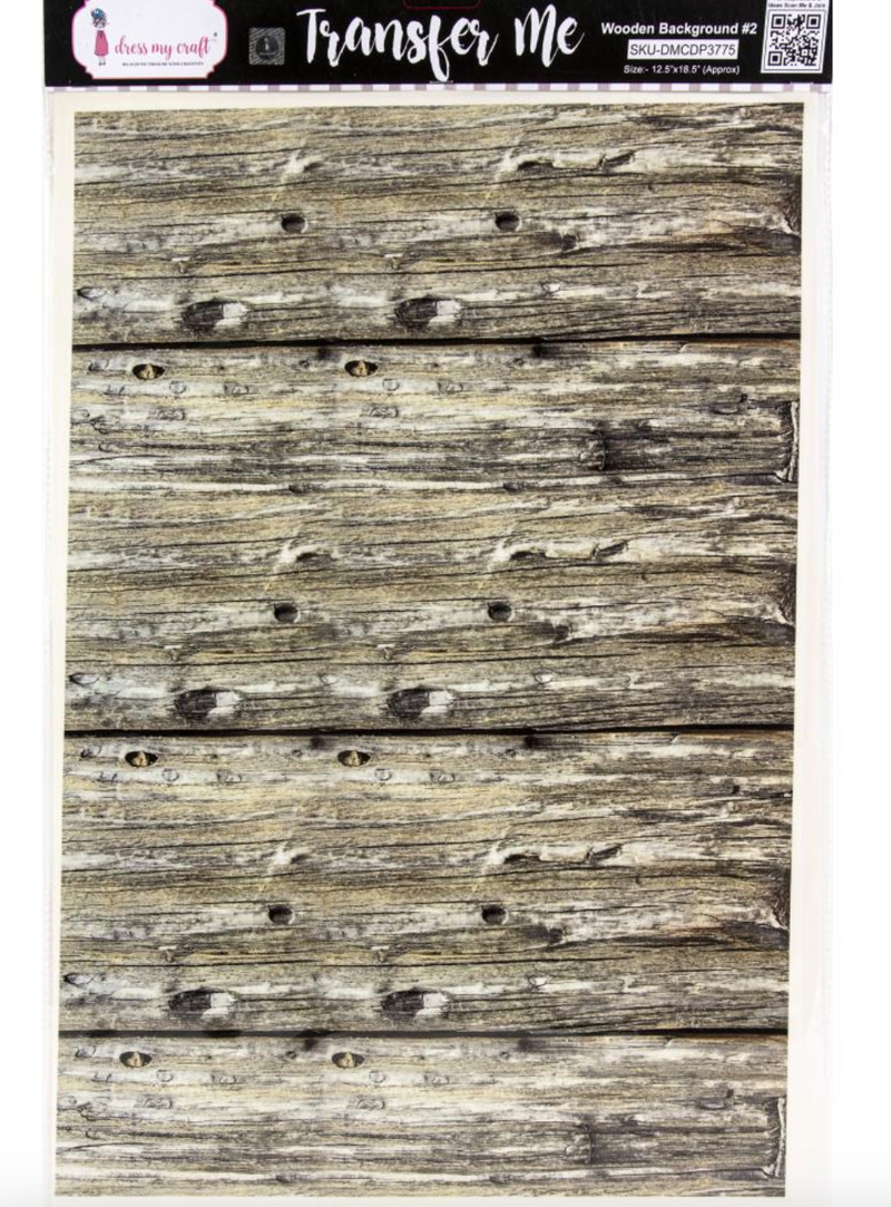 Hoja Transfer 12.5" x 18.5" –  Wood Background