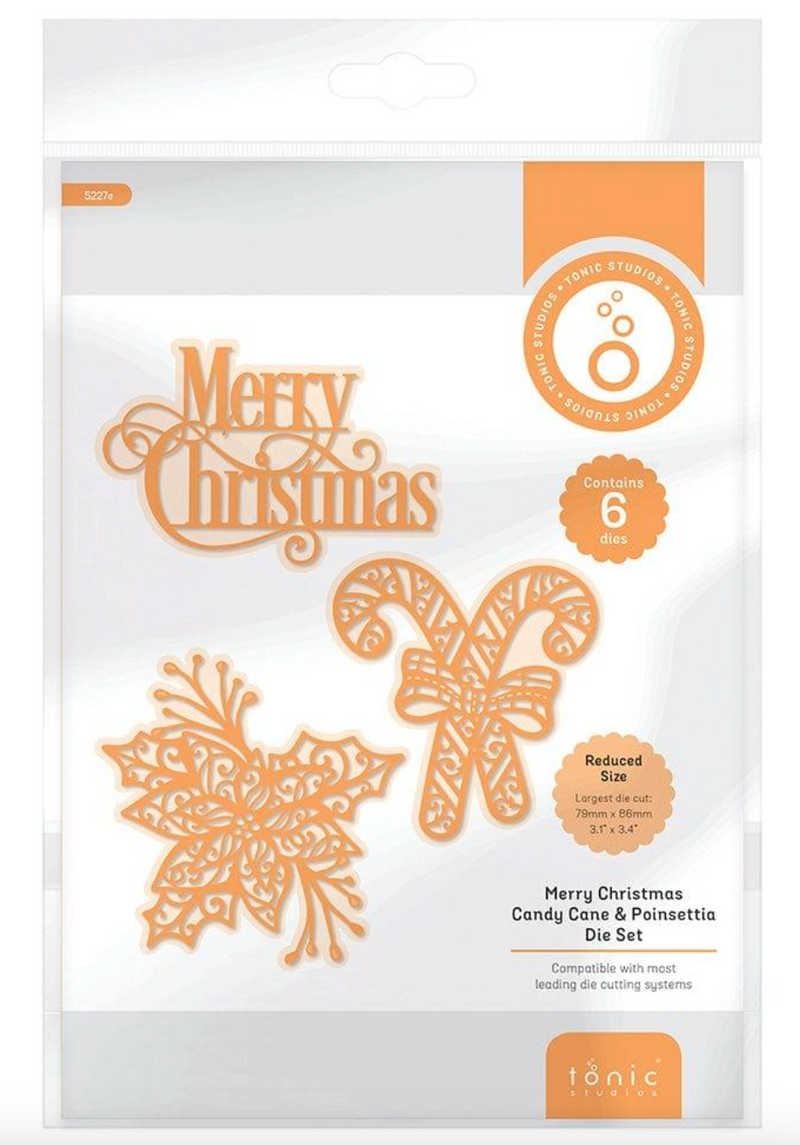 Merry Christmas Candy Cane & Poinsettia - Set de Troqueles - Tonic Studio