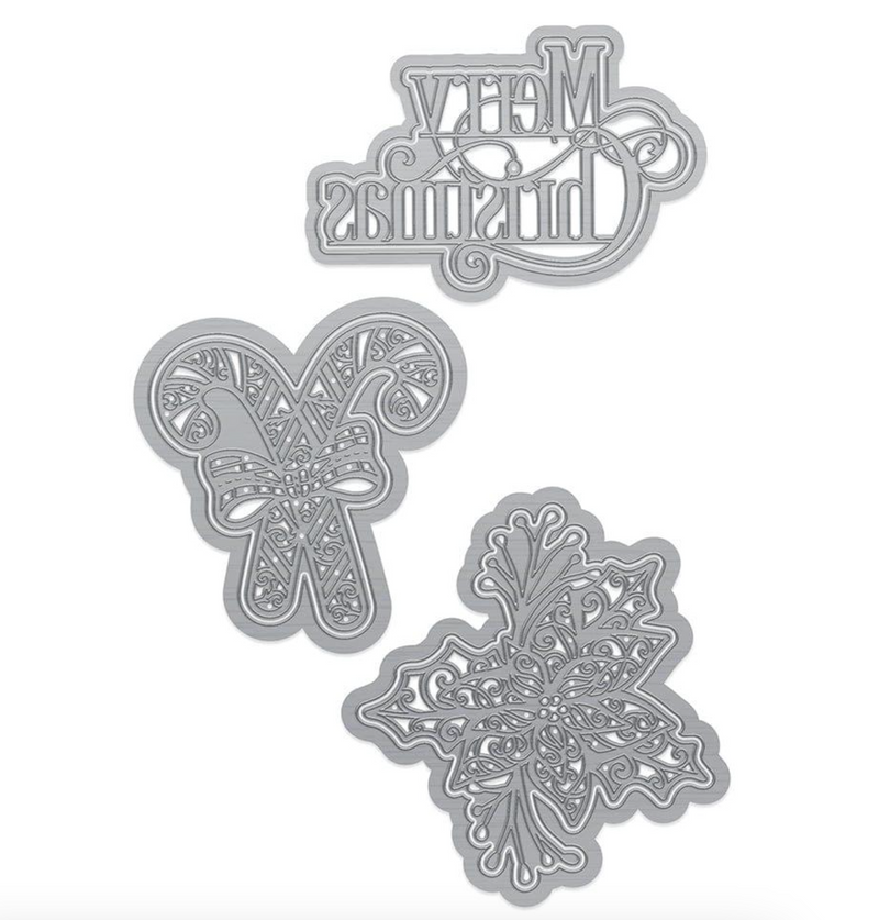 Merry Christmas Candy Cane & Poinsettia - Set de Troqueles - Tonic Studio