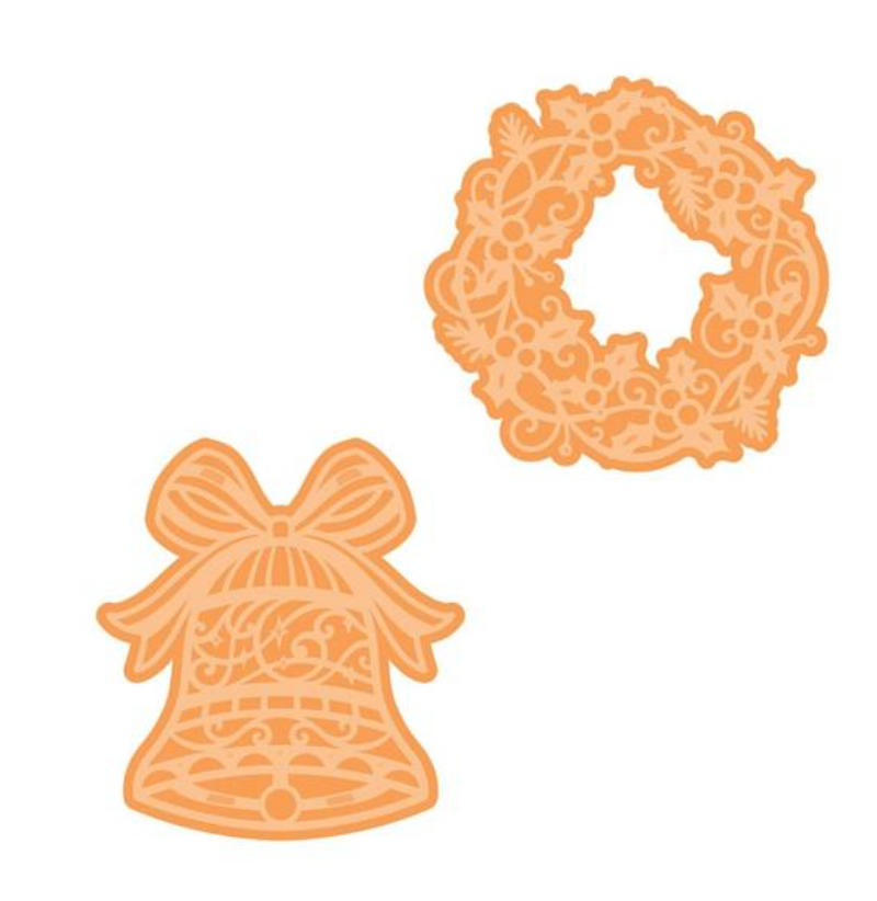 Seanson's Greetings Festive Bell & Wreat - Set de Troqueles - Tonic Studio
