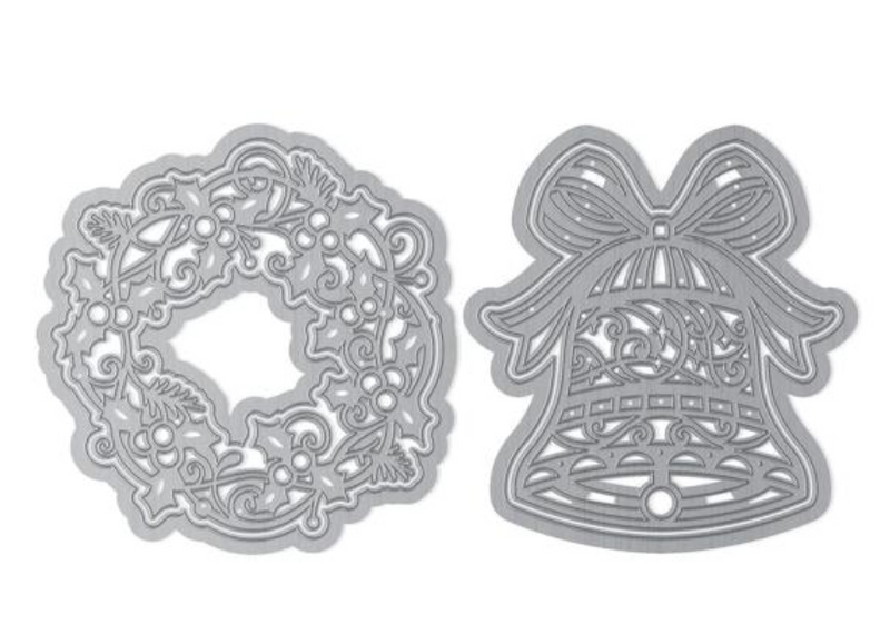 Seanson's Greetings Festive Bell & Wreat - Set de Troqueles - Tonic Studio