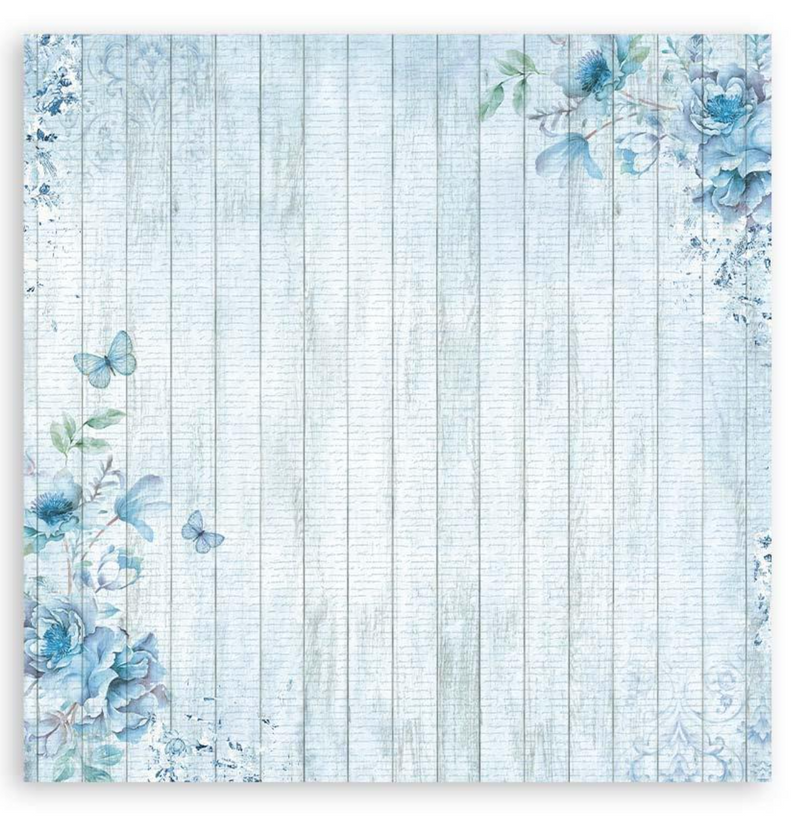 Blue and Rose Land - Tela de Polyester 12"x12" - Stamperia