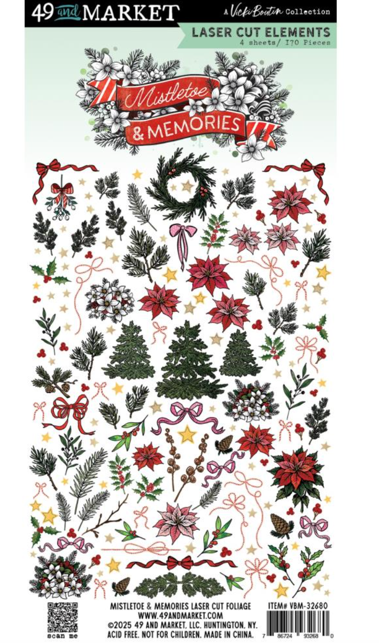 Mistletoe And Memories - Laser Cut Follage 6x12.5" - Vicki Boutin