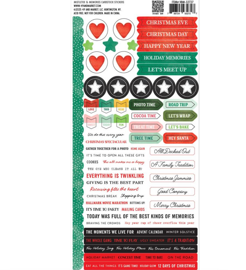 Mistletoe And Memories - Stickers 6x12" - Vicki Boutin