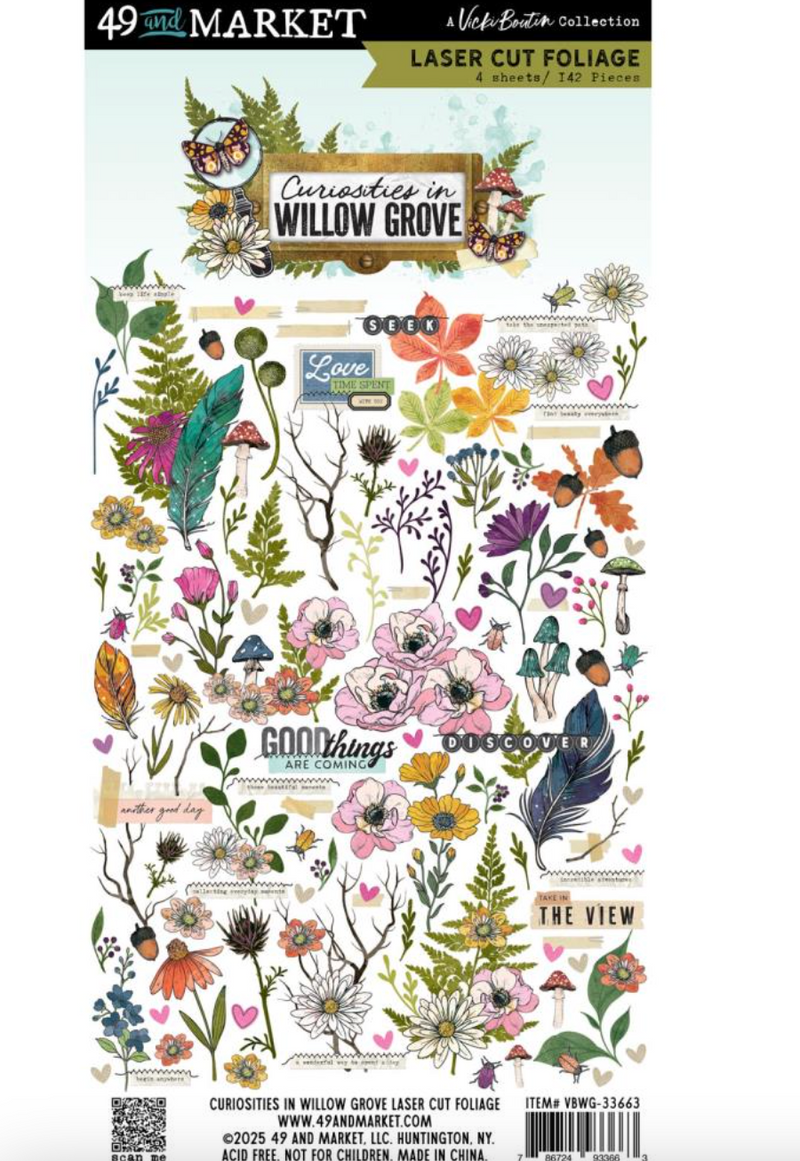 Curiosities in Willow Groove  - Laser Cut Follage - Vicki Boutin