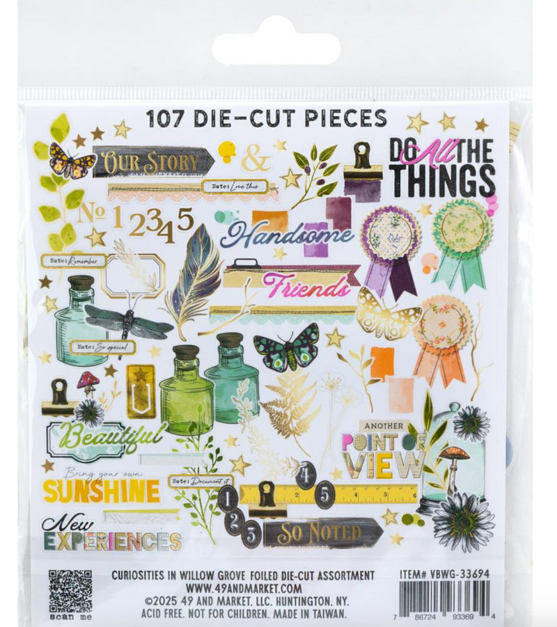 Curiosities in Willow Groove  - Vellum Efimeras con Foil - Vicki Boutin