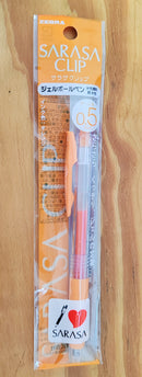 Bolígrafo de Gel Anaranjado - Clip 0.5 mm - Zebra Sarasa