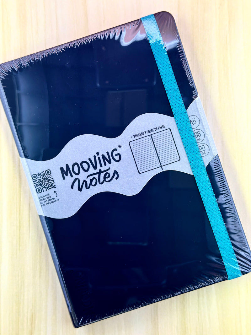 Cuaderno de Notas A5 - Negro/Azul - Mooving