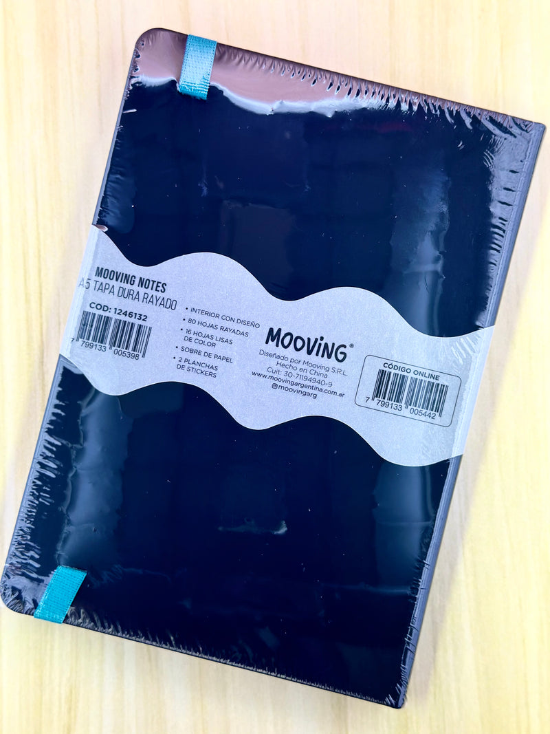 Cuaderno de Notas A5 - Negro/Azul - Mooving