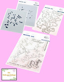 Kit de Sello, Troquel y Stencil - Delicate Foliage - Pinkfresh studio