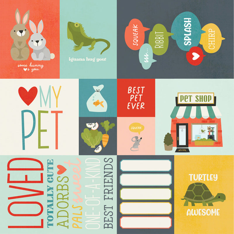 Simple Stories - Pet Shoppe - Hoja 12x12 Suelta (Elements 1)