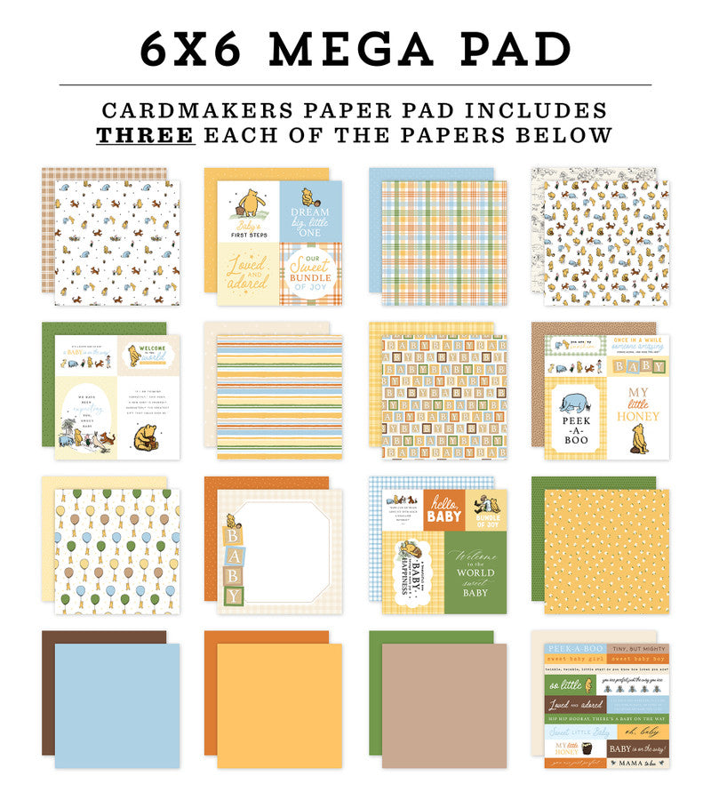 Winnie The Pooh Baby Cardmakers - Mega Pad 6x6 - Echo Park