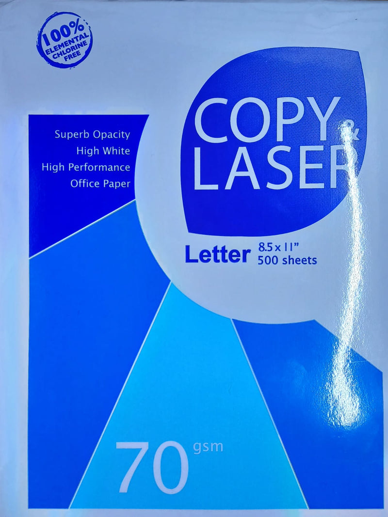 Resma de Papel Bond - Tamaño Carta 8.5x11" - Copy & Laser