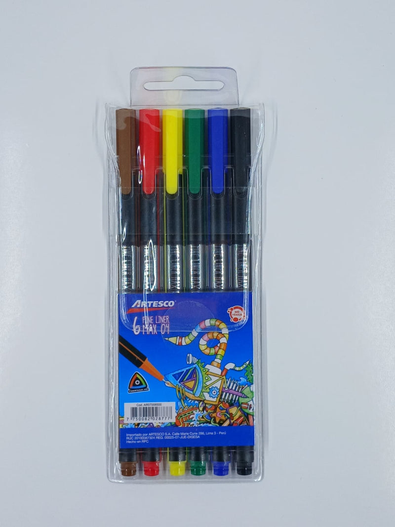 Set de Marcadores Fine Liner  - Colores Clásicos - Artesco