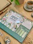 Calendario 2027 con pegatinas – Verde