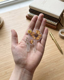Set de 50 pegatinas transparentes - Flores ámbar