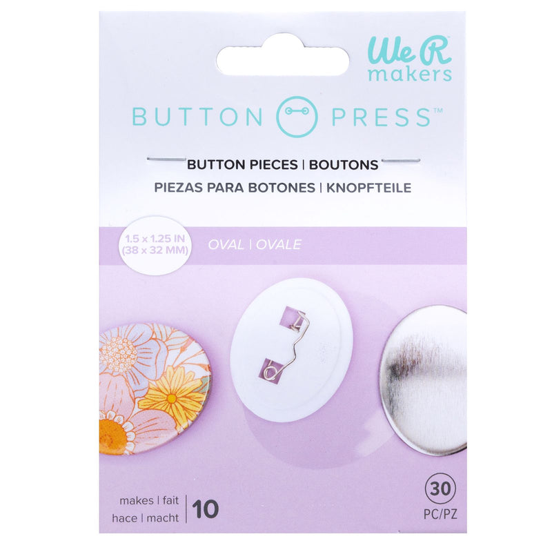 Button Press Oval Refill - Paquete para 10 Botones Ovalados MEDIANOS - WRMK