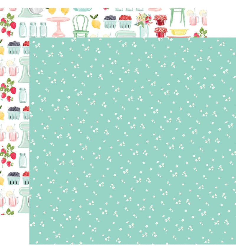 Summer Market - Tiny Flowers - Papel Scrap 12x12  - Echo Park