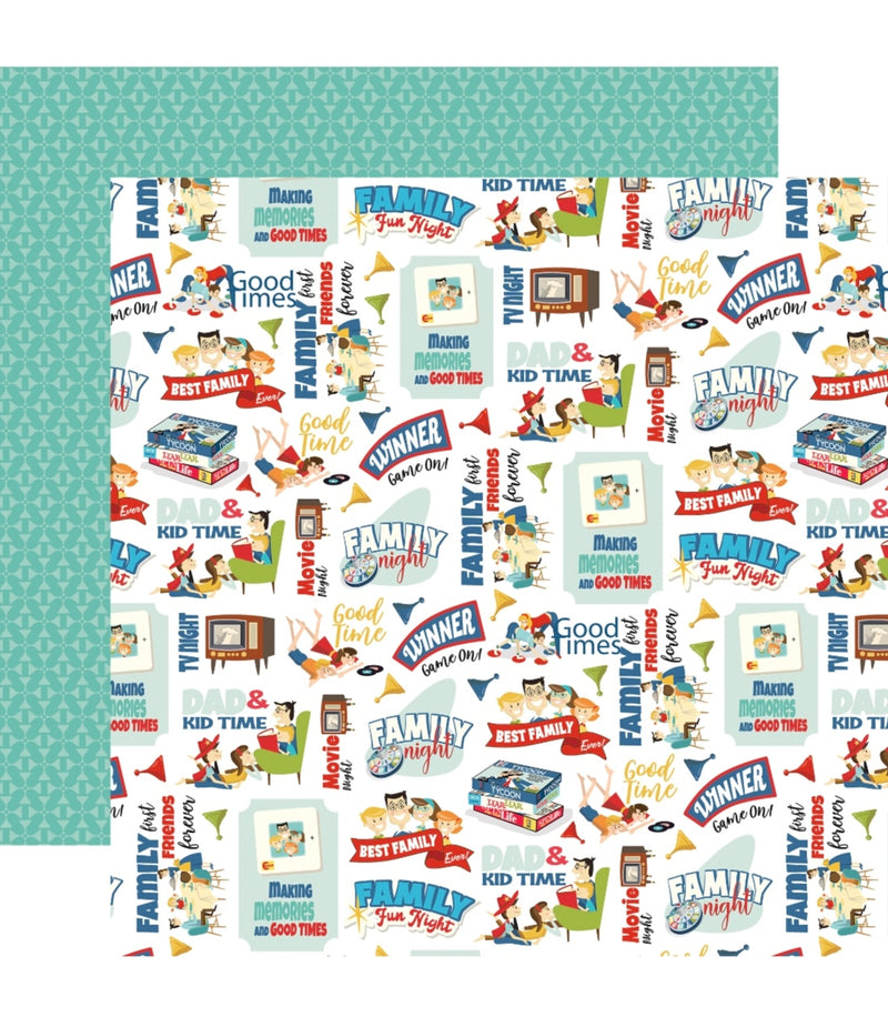 Family Night - Family Fun Night - Papel Scrap 12x12  - Echo Park