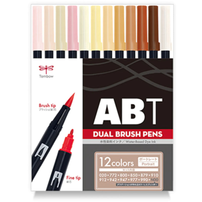 Dual Brush Markers - Portrait Pack de 12 - Tombow