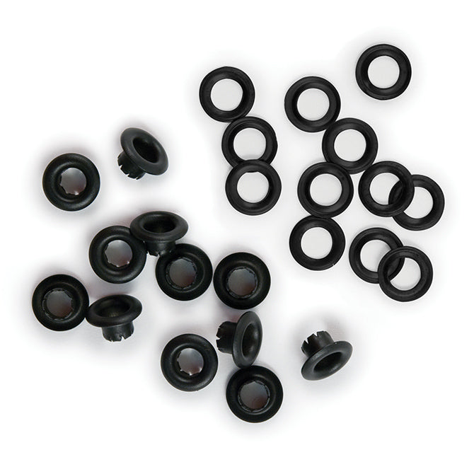 Eyelet & Washer Negros (60 piezas) 3/16" - WRMK