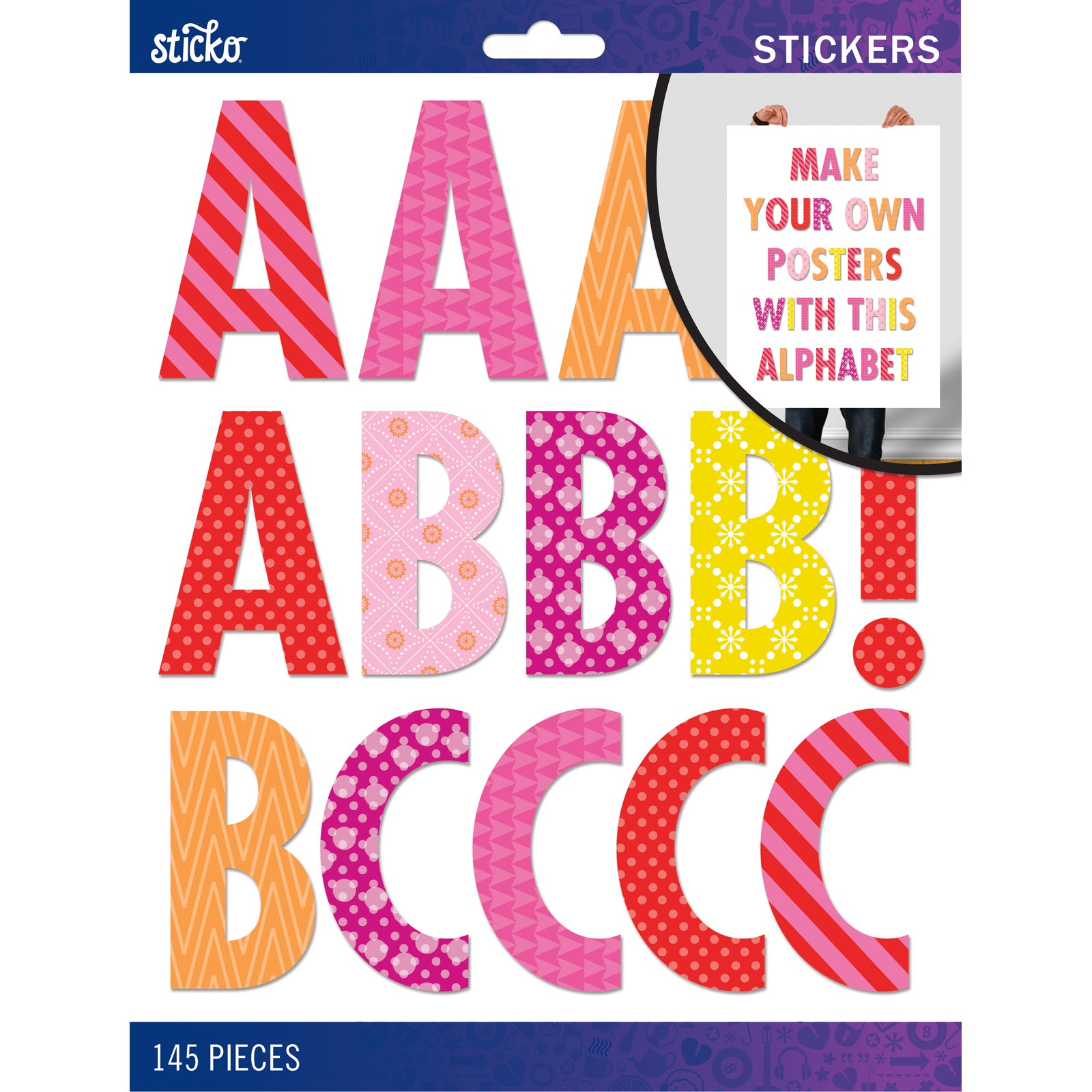 H Pattern Sticker Alfabeto XL Warm Pattern - Stickers - Sticko