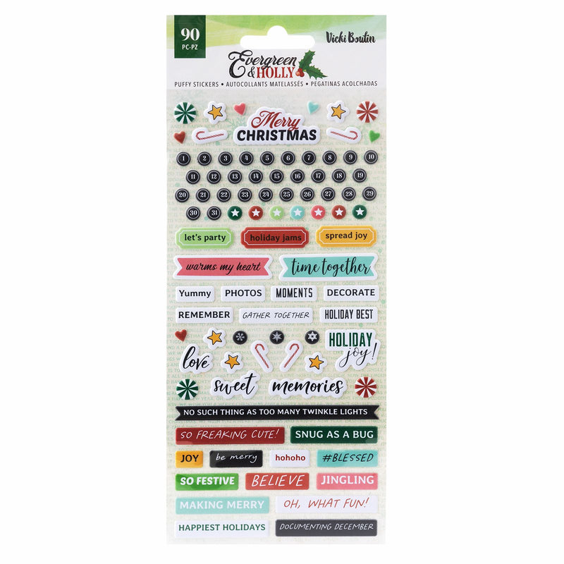 Evergreen and Holly - Puffy Stickers - VB