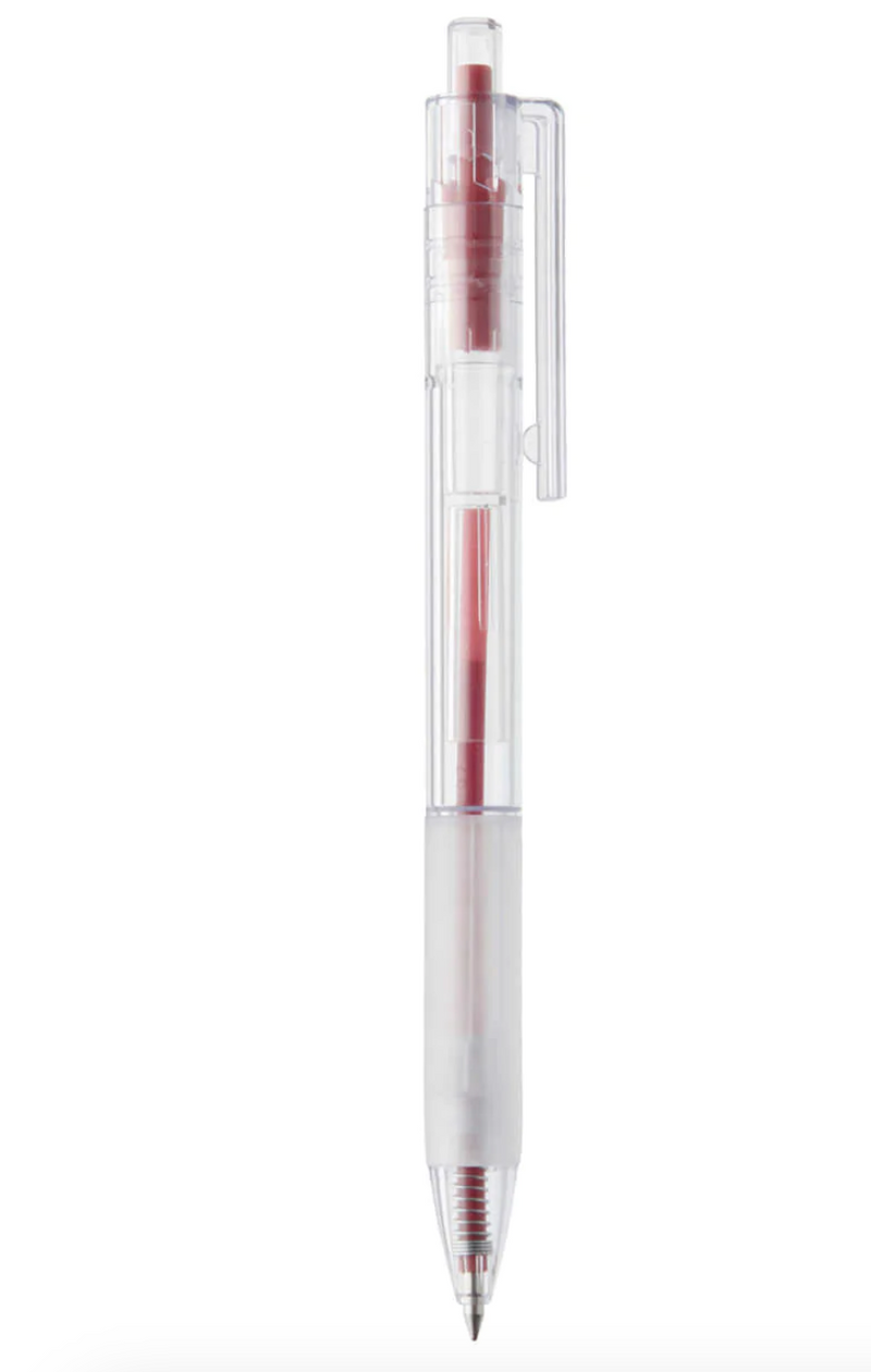 Bolígrafo Retráctil Rojo - Gel 0.7 mm - MUJI